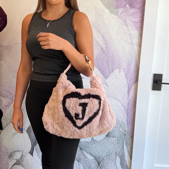 JUICY COUTURE Pink Rabbit Fur & Leather Viva La Juicy Bag Vintage Rare! NEW! - Picture 13 of 14